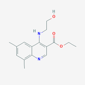 molecular formula C16H20N2O3 B3756215 Ethyl 4-(2-hydroxyethylamino)-6,8-dimethylquinoline-3-carboxylate 