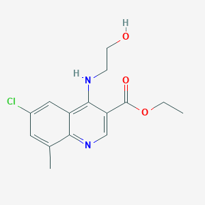 molecular formula C15H17ClN2O3 B3756222 Ethyl 6-chloro-4-[(2-hydroxyethyl)amino]-8-methylquinoline-3-carboxylate 