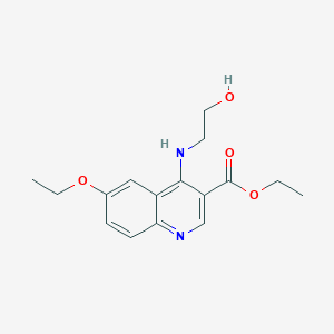 molecular formula C16H20N2O4 B3756274 Ethyl 6-ethoxy-4-(2-hydroxyethylamino)quinoline-3-carboxylate 