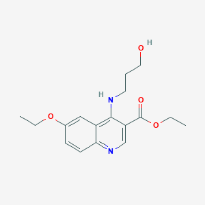 molecular formula C17H22N2O4 B3756278 Ethyl 6-ethoxy-4-(3-hydroxypropylamino)quinoline-3-carboxylate 