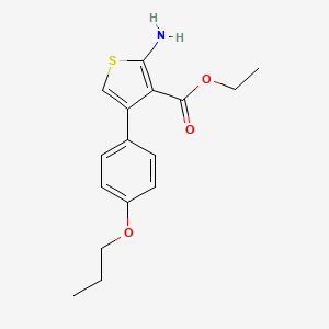 molecular formula C16H19NO3S B3756302 Ethyl 2-amino-4-(4-propoxyphenyl)thiophene-3-carboxylate 