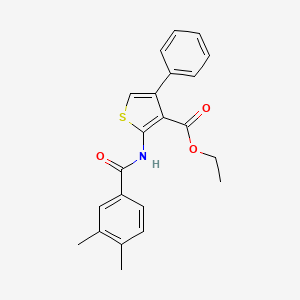 molecular formula C22H21NO3S B3756320 Ethyl 2-[(3,4-dimethylbenzoyl)amino]-4-phenylthiophene-3-carboxylate 