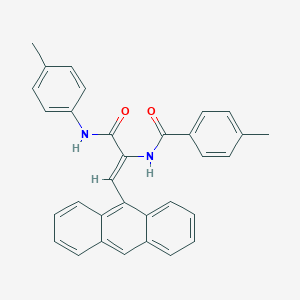 molecular formula C32H26N2O2 B375640 N-[2-(9-anthryl)-1-(4-toluidinocarbonyl)vinyl]-4-methylbenzamide 