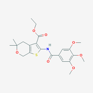 molecular formula C22H27NO7S B375641 ethyl 5,5-dimethyl-2-[(3,4,5-trimethoxybenzoyl)amino]-4,7-dihydro-5H-thieno[2,3-c]pyran-3-carboxylate 