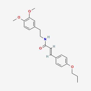 molecular formula C22H27NO4 B3756452 N-[2-(3,4-dimethoxyphenyl)ethyl]-3-(4-propoxyphenyl)acrylamide 