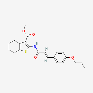 molecular formula C22H25NO4S B3756542 methyl 2-{[3-(4-propoxyphenyl)acryloyl]amino}-4,5,6,7-tetrahydro-1-benzothiophene-3-carboxylate 