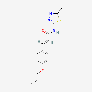 molecular formula C15H17N3O2S B3756563 N-(5-methyl-1,3,4-thiadiazol-2-yl)-3-(4-propoxyphenyl)acrylamide 