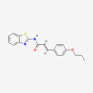 molecular formula C19H18N2O2S B3756566 N-1,3-benzothiazol-2-yl-3-(4-propoxyphenyl)acrylamide 