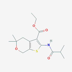 molecular formula C16H23NO4S B375670 ethyl 2-(isobutyrylamino)-5,5-dimethyl-4,7-dihydro-5H-thieno[2,3-c]pyran-3-carboxylate CAS No. 99762-60-4