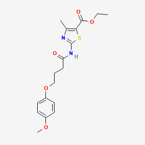 molecular formula C18H22N2O5S B3756874 ethyl 2-{[4-(4-methoxyphenoxy)butanoyl]amino}-4-methyl-1,3-thiazole-5-carboxylate 