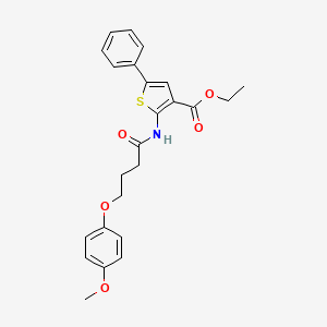 molecular formula C24H25NO5S B3756885 Ethyl 2-[4-(4-methoxyphenoxy)butanoylamino]-5-phenylthiophene-3-carboxylate 