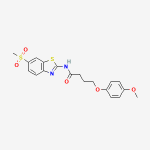 molecular formula C19H20N2O5S2 B3756917 N-(6-Methanesulfonyl-benzothiazol-2-yl)-4-(4-methoxy-phenoxy)-butyramide 