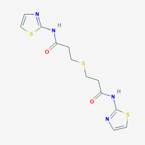 molecular formula C12H14N4O2S3 B375692 N-(13-THIAZOL-2-YL)-3-({2-[(13-THIAZOL-2-YL)CARBAMOYL]ETHYL}SULFANYL)PROPANAMIDE 