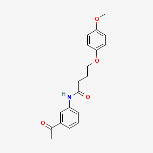 molecular formula C19H21NO4 B3756997 N-(3-acetylphenyl)-4-(4-methoxyphenoxy)butanamide 