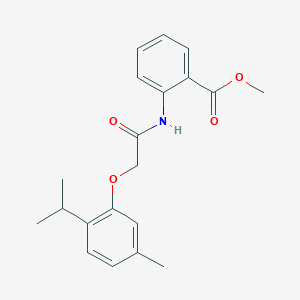 molecular formula C20H23NO4 B375707 Methyl 2-{[(2-isopropyl-5-methylphenoxy)acetyl]amino}benzoate 