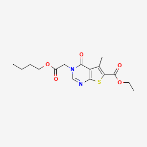 molecular formula C16H20N2O5S B3757098 ethyl 3-(2-butoxy-2-oxoethyl)-5-methyl-4-oxo-3,4-dihydrothieno[2,3-d]pyrimidine-6-carboxylate 