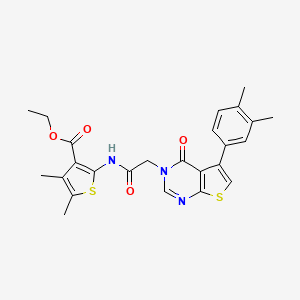 molecular formula C25H25N3O4S2 B3757170 ethyl 2-({[5-(3,4-dimethylphenyl)-4-oxothieno[2,3-d]pyrimidin-3(4H)-yl]acetyl}amino)-4,5-dimethyl-3-thiophenecarboxylate 