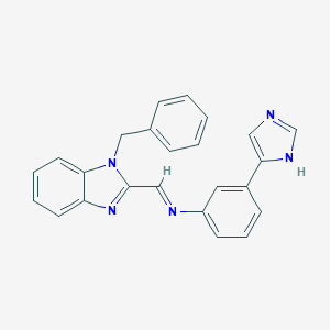 molecular formula C24H19N5 B375723 N-[(1-benzyl-1H-benzimidazol-2-yl)methylene]-N-[3-(1H-imidazol-4-yl)phenyl]amine 