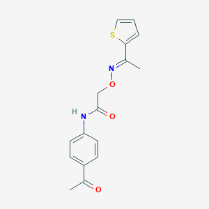molecular formula C16H16N2O3S B375753 N-(4-acetylphenyl)-2-({[1-(2-thienyl)ethylidene]amino}oxy)acetamide 