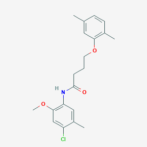 molecular formula C20H24ClNO3 B3757556 N-(4-chloro-2-methoxy-5-methylphenyl)-4-(2,5-dimethylphenoxy)butanamide 