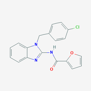 molecular formula C19H14ClN3O2 B375757 N-[1-(4-chlorobenzyl)benzimidazol-2-yl]-2-furamide CAS No. 292613-20-8