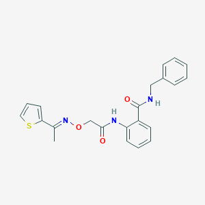 molecular formula C22H21N3O3S B375760 N-benzyl-2-{[({[1-(2-thienyl)ethylidene]amino}oxy)acetyl]amino}benzamide 