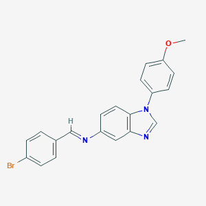 molecular formula C21H16BrN3O B375764 N-[(E)-(4-bromophenyl)methylidene]-1-(4-methoxyphenyl)-1H-benzimidazol-5-amine 