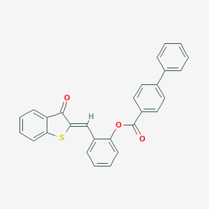 B375776 [2-[(Z)-(3-oxo-1-benzothiophen-2-ylidene)methyl]phenyl] 4-phenylbenzoate CAS No. 343589-87-7