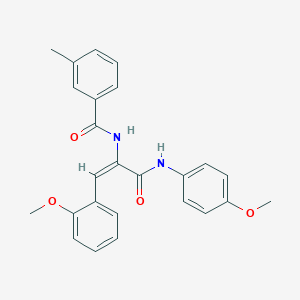 molecular formula C25H24N2O4 B375799 N-[1-[(4-methoxyanilino)carbonyl]-2-(2-methoxyphenyl)vinyl]-3-methylbenzamide 