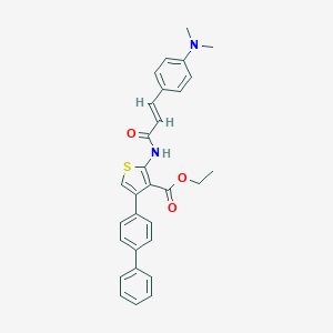 molecular formula C30H28N2O3S B375801 Ethyl 4-[1,1'-biphenyl]-4-yl-2-({3-[4-(dimethylamino)phenyl]acryloyl}amino)-3-thiophenecarboxylate CAS No. 312940-30-0