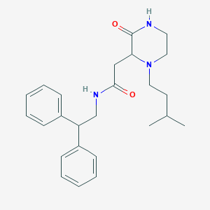 molecular formula C25H33N3O2 B3758146 N-(2,2-diphenylethyl)-2-[1-(3-methylbutyl)-3-oxopiperazin-2-yl]acetamide 