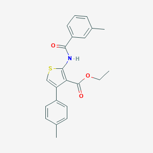 molecular formula C22H21NO3S B375816 Ethyl 2-[(3-methylbenzoyl)amino]-4-(4-methylphenyl)-3-thiophenecarboxylate 