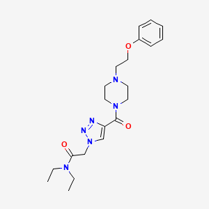 molecular formula C21H30N6O3 B3758254 N,N-diethyl-2-(4-{[4-(2-phenoxyethyl)-1-piperazinyl]carbonyl}-1H-1,2,3-triazol-1-yl)acetamide 