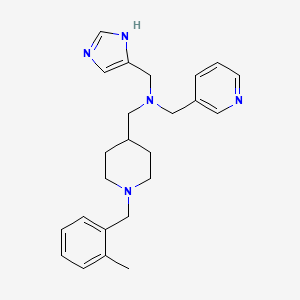 molecular formula C24H31N5 B3758257 N-(1H-imidazol-5-ylmethyl)-1-[1-[(2-methylphenyl)methyl]piperidin-4-yl]-N-(pyridin-3-ylmethyl)methanamine 