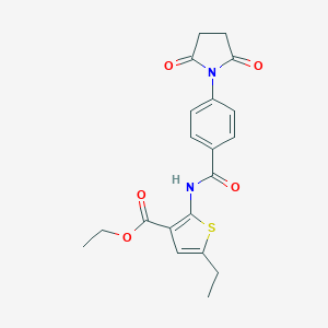 molecular formula C20H20N2O5S B375826 Ethyl 2-[[4-(2,5-dioxopyrrolidin-1-yl)benzoyl]amino]-5-ethylthiophene-3-carboxylate CAS No. 380642-05-7