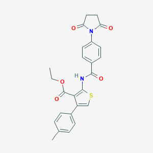 molecular formula C25H22N2O5S B375827 ethyl 2-{[4-(2,5-dioxo-1-pyrrolidinyl)benzoyl]amino}-4-(4-methylphenyl)-3-thiophenecarboxylate CAS No. 387831-72-3