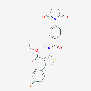 molecular formula C24H19BrN2O5S B375830 Ethyl 4-(4-bromophenyl)-2-[[4-(2,5-dioxopyrrolidin-1-yl)benzoyl]amino]thiophene-3-carboxylate CAS No. 312940-19-5