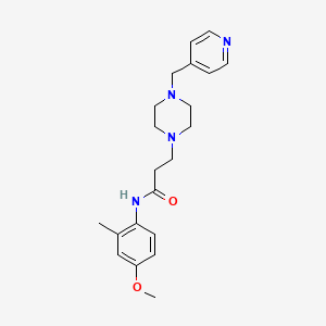 molecular formula C21H28N4O2 B3758407 N-(4-methoxy-2-methylphenyl)-3-[4-(pyridin-4-ylmethyl)piperazin-1-yl]propanamide 