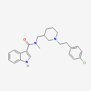 molecular formula C24H28ClN3O B3758418 N-({1-[2-(4-chlorophenyl)ethyl]-3-piperidinyl}methyl)-N-methyl-1H-indole-3-carboxamide 