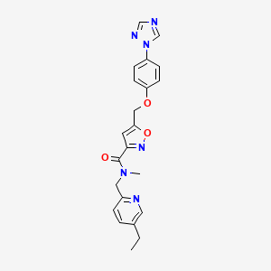 molecular formula C22H22N6O3 B3758449 N-[(5-ethylpyridin-2-yl)methyl]-N-methyl-5-[[4-(1,2,4-triazol-1-yl)phenoxy]methyl]-1,2-oxazole-3-carboxamide 