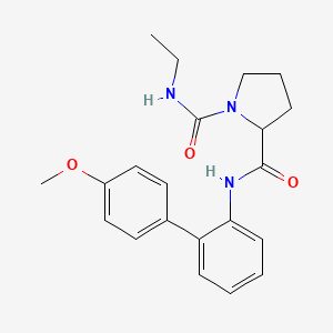 molecular formula C21H25N3O3 B3758491 N~1~-ethyl-N~2~-(4'-methoxy-2-biphenylyl)-1,2-pyrrolidinedicarboxamide 