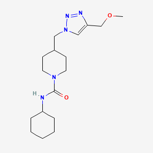 molecular formula C17H29N5O2 B3758581 N-cyclohexyl-4-[[4-(methoxymethyl)triazol-1-yl]methyl]piperidine-1-carboxamide 