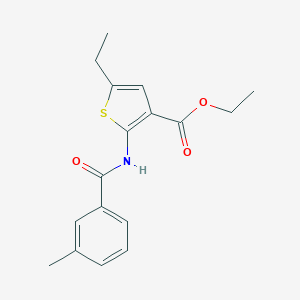 molecular formula C17H19NO3S B375867 Ethyl 5-ethyl-2-[(3-methylbenzoyl)amino]-3-thiophenecarboxylate 