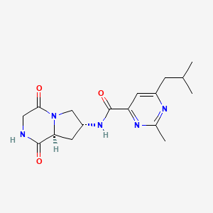 molecular formula C17H23N5O3 B3758686 N-[(7R,8aS)-1,4-dioxooctahydropyrrolo[1,2-a]pyrazin-7-yl]-6-isobutyl-2-methylpyrimidine-4-carboxamide 