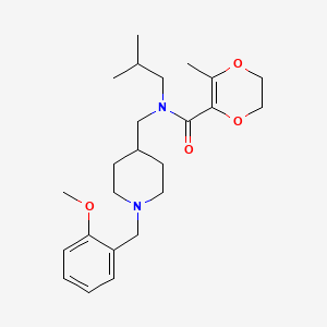 molecular formula C24H36N2O4 B3758687 N-isobutyl-N-{[1-(2-methoxybenzyl)-4-piperidinyl]methyl}-3-methyl-5,6-dihydro-1,4-dioxine-2-carboxamide 