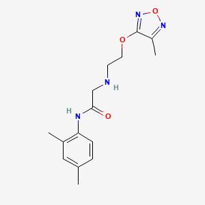 molecular formula C15H20N4O3 B3758743 N-(2,4-dimethylphenyl)-2-({2-[(4-methyl-1,2,5-oxadiazol-3-yl)oxy]ethyl}amino)acetamide 