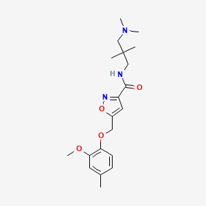 molecular formula C20H29N3O4 B3758840 N-[3-(dimethylamino)-2,2-dimethylpropyl]-5-[(2-methoxy-4-methylphenoxy)methyl]-3-isoxazolecarboxamide 