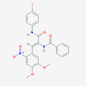 molecular formula C24H20IN3O6 B375888 N-{2-{2-nitro-4,5-dimethoxyphenyl}-1-[(4-iodoanilino)carbonyl]vinyl}benzamide 