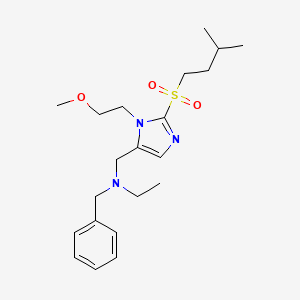 molecular formula C21H33N3O3S B3758916 N-benzyl-N-[[3-(2-methoxyethyl)-2-(3-methylbutylsulfonyl)imidazol-4-yl]methyl]ethanamine 