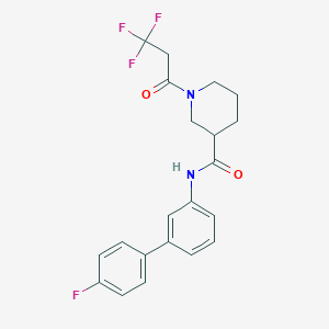 molecular formula C21H20F4N2O2 B3758958 N-(4'-fluoro-3-biphenylyl)-1-(3,3,3-trifluoropropanoyl)-3-piperidinecarboxamide 